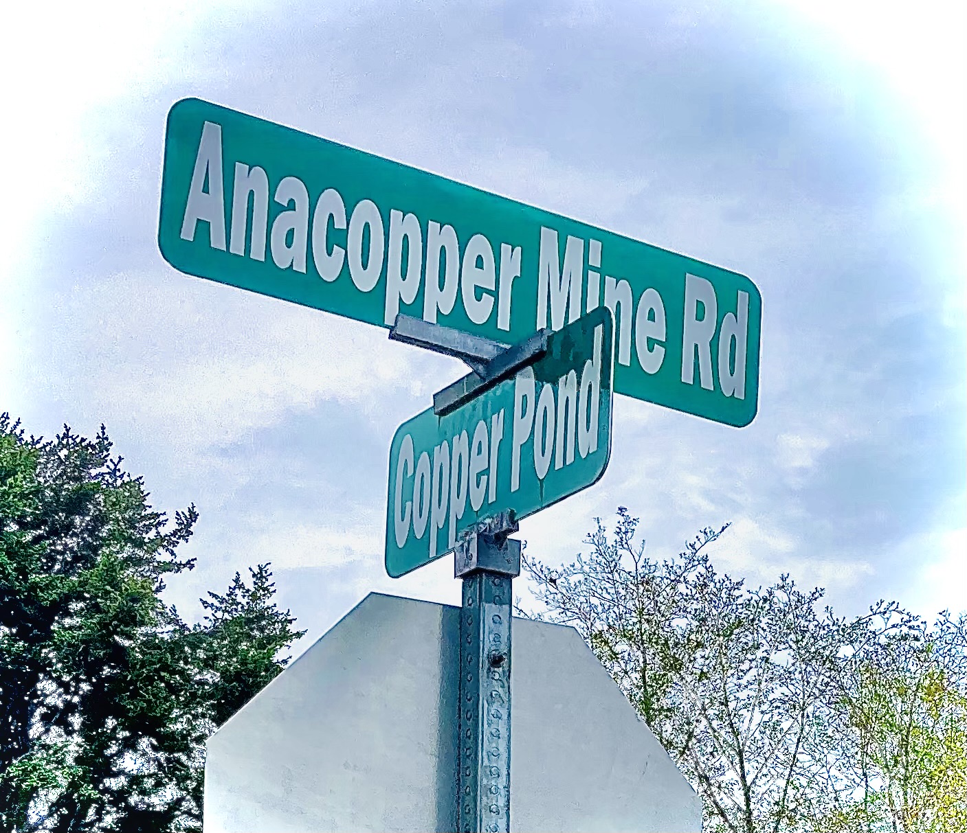 Anacopper Mine Road sign.